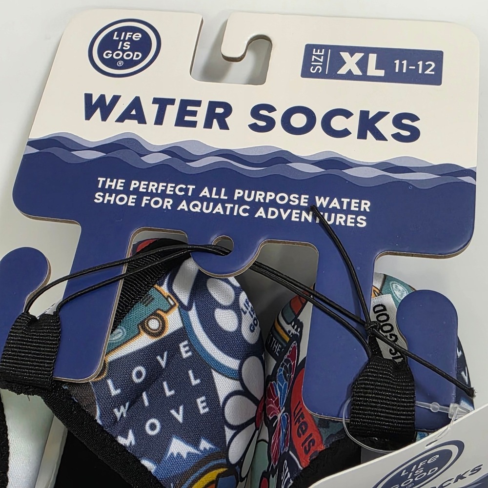 Life is Good Water Socks XL 11-12 Beach Pool Swim Shoes New - Picture 2 of 7